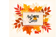 Autumn Sales Card With Leaves