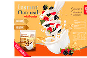 Instant oatmeal with berries