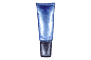 Watercolor face cream tube flacon