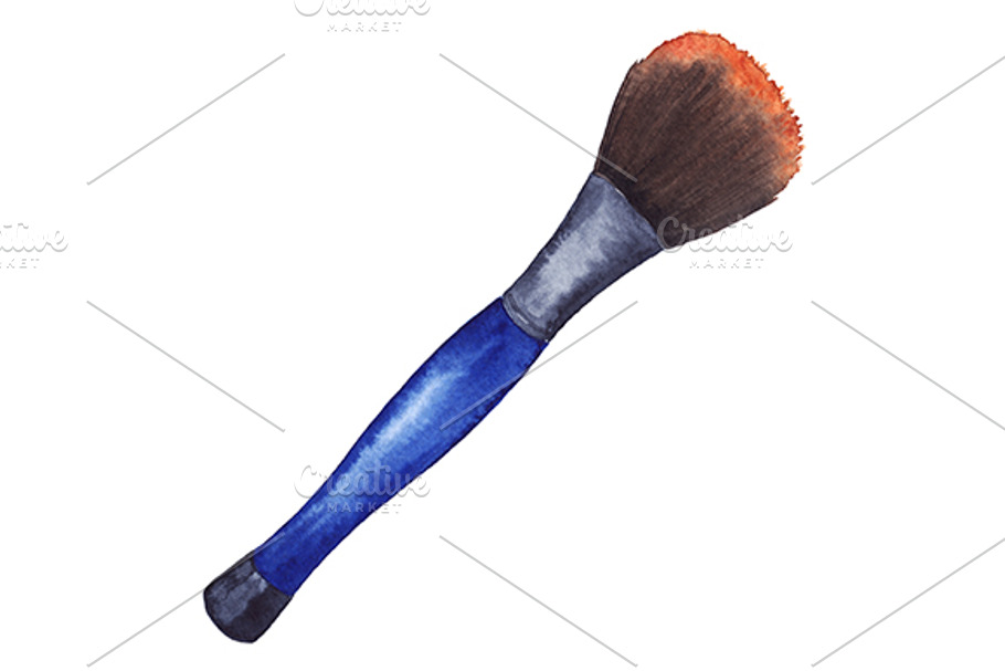 Watercolor powder blush brush tool in Illustrations - product preview 8