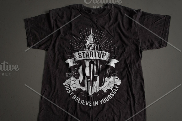 Startup Rocket Retro Logo in Logo Templates - product preview 3