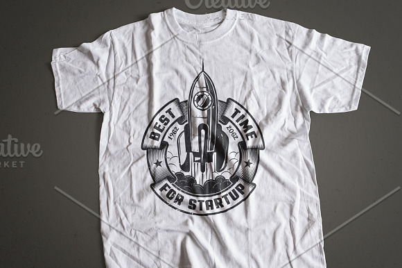 Startup Rocket Retro Logo in Logo Templates - product preview 4
