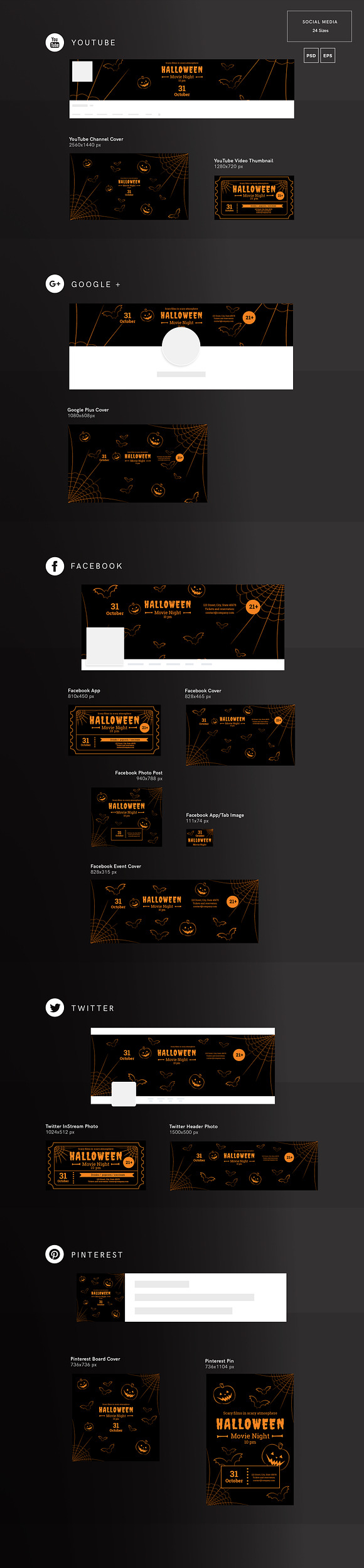 Social Media Pack | Halloween in Social Media Templates - product preview 1
