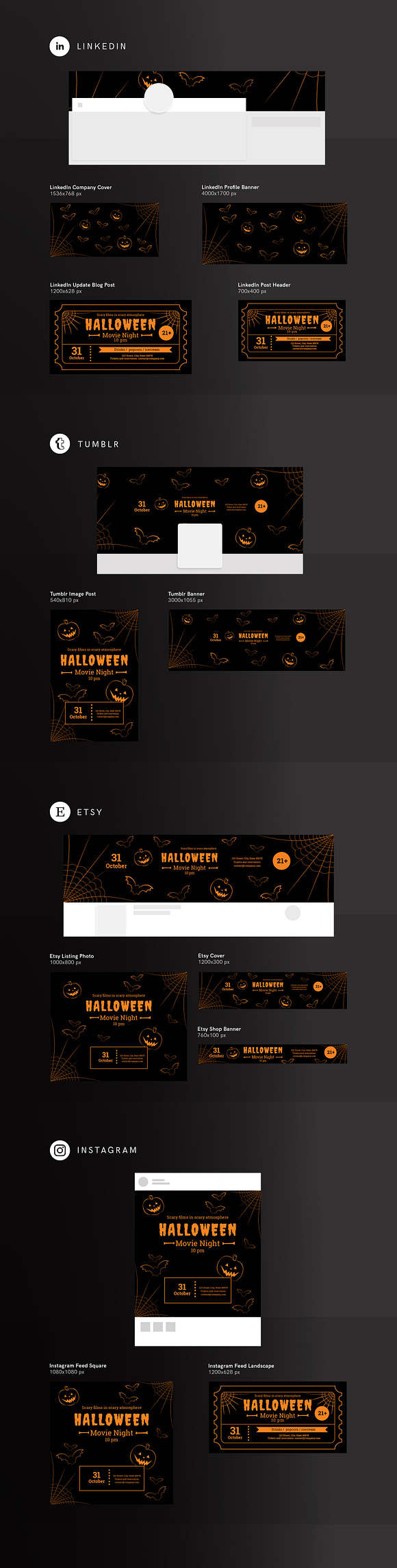 Social Media Pack | Halloween in Social Media Templates - product preview 2