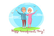 Happy Grandparents Day Couple Together Outdoors