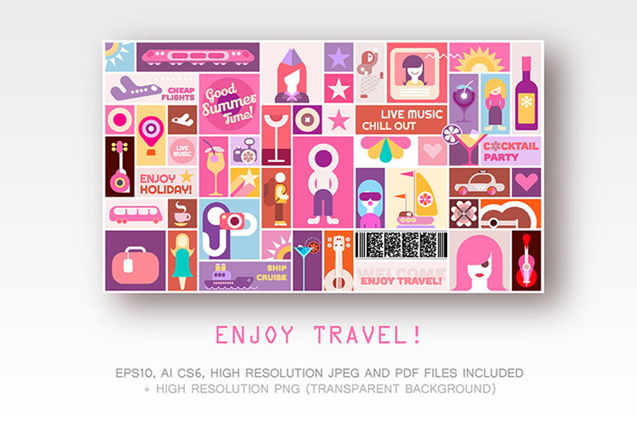 Enjoy Travel poster template design