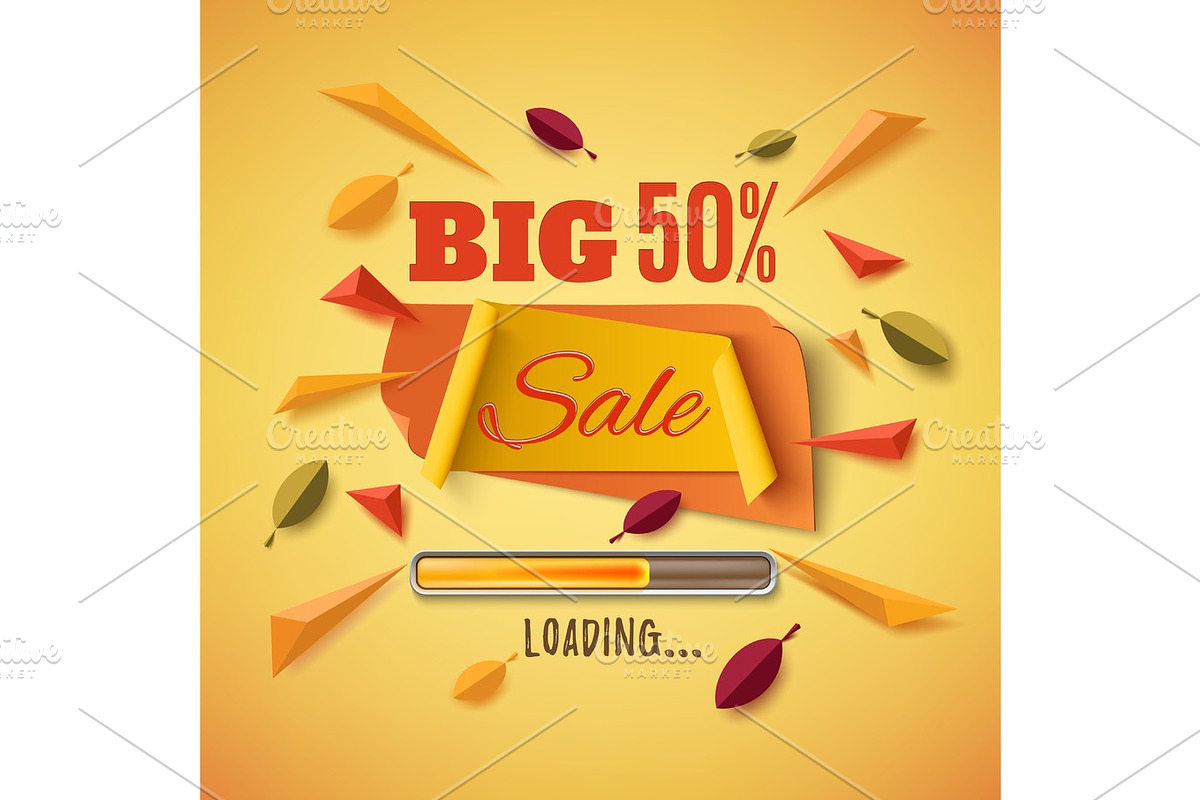 Big sale banner with abstract leafs. in Illustrations - product preview 8