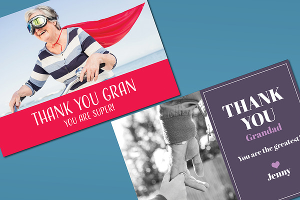 Thank You Card With Granny Mockup