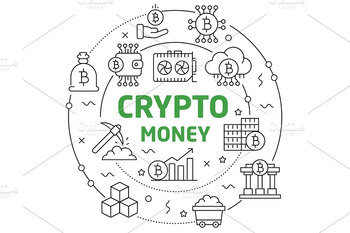 circle illustration bitcoin crypto in Illustrations - product preview 8