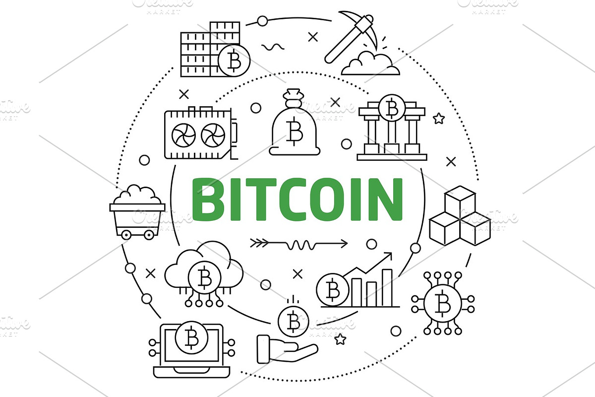 circle illustration bitcoin crypto in Illustrations - product preview 8