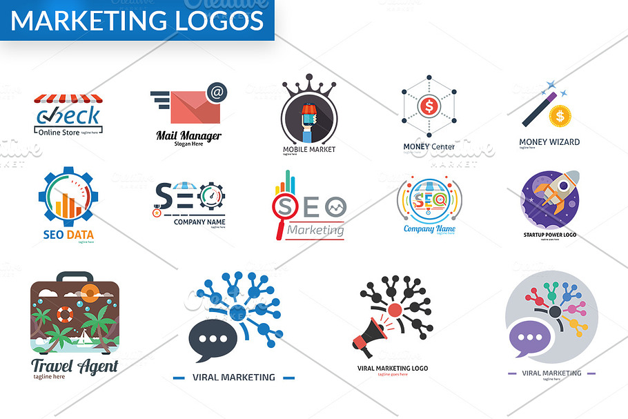 Bundle Marketing Logos in Logo Templates - product preview 8