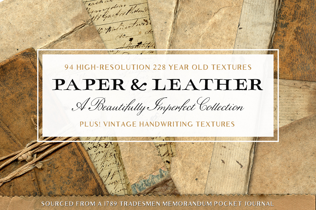 94 Vintage Leather & Paper Textures in Textures - product preview 8