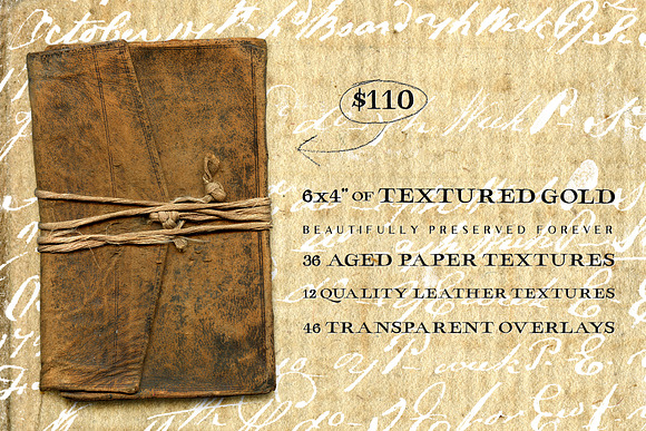 94 Vintage Leather & Paper Textures in Textures - product preview 1