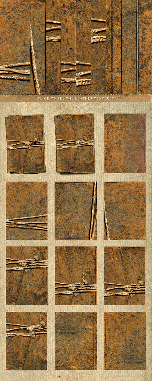 94 Vintage Leather & Paper Textures in Textures - product preview 3