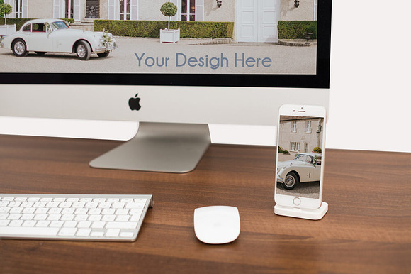 Desktop Imac and Iphone Mockup in Mobile & Web Mockups - product preview 4