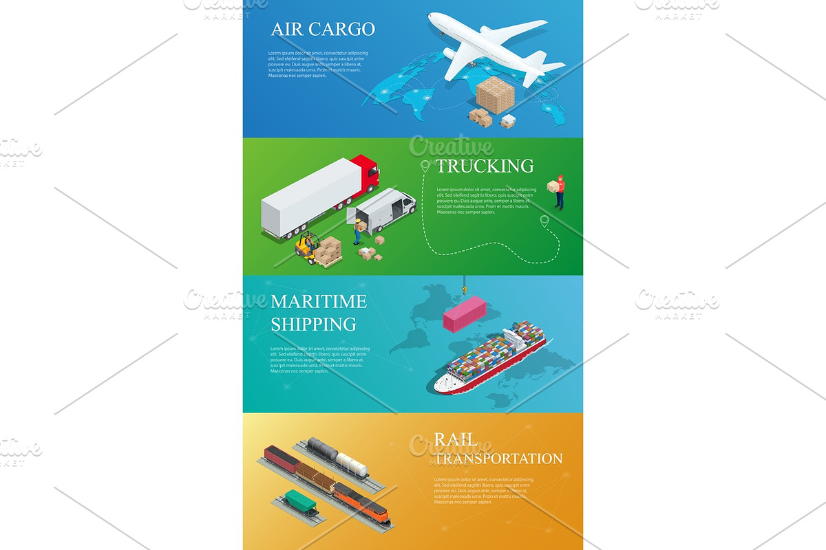 Flat style vector illustration delivery service concept. International delivery and worldwide postage. On-time delivery. Emailing and online shopping. Flat 3d isometric vector illustration in Illustrations - product preview 8