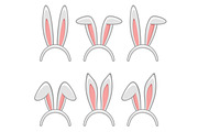 Easter Rabbit Ears Masks Set