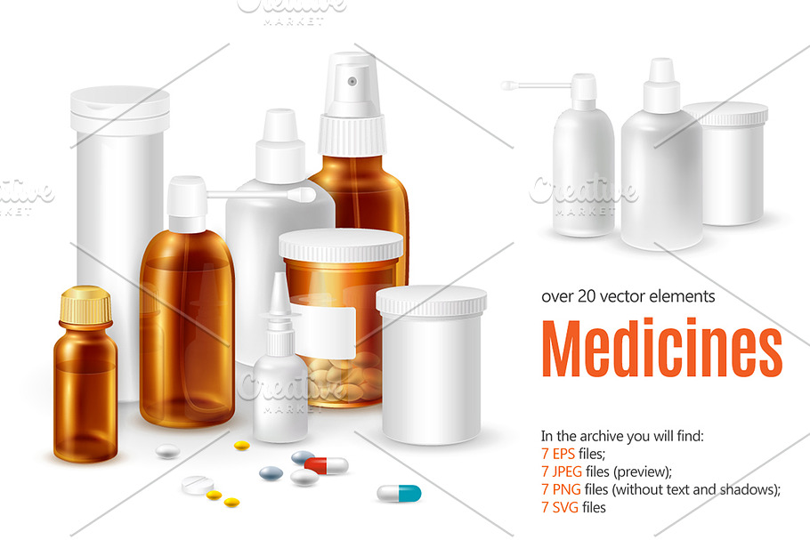Medicines Realistic Set in Objects - product preview 8