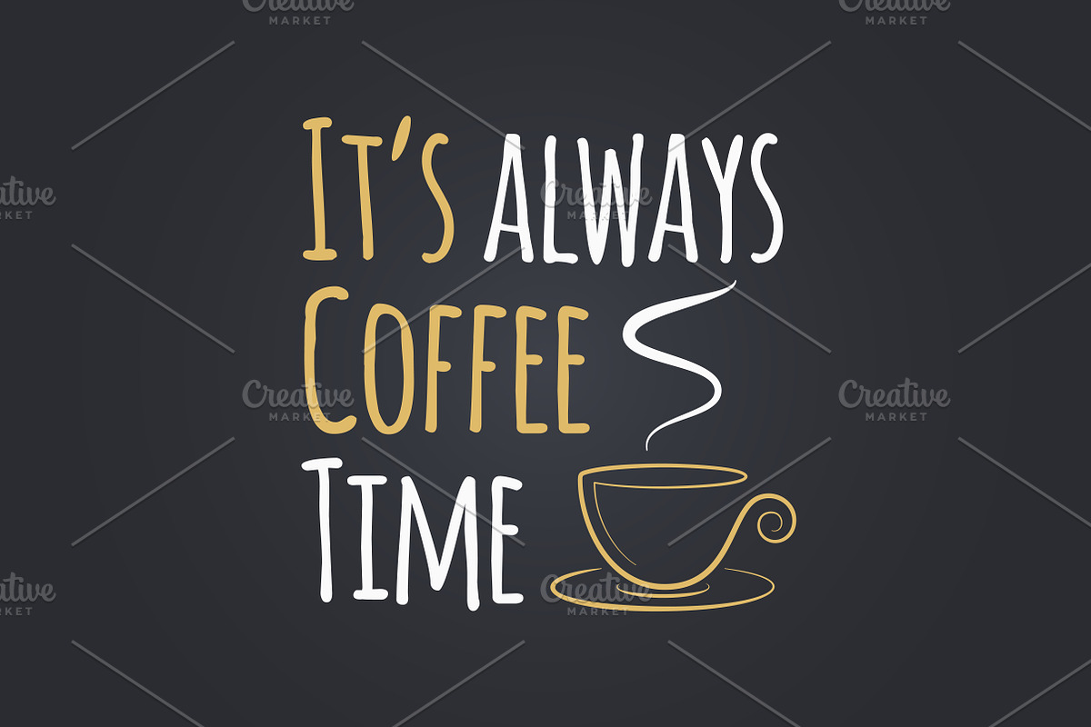 Coffee cup quote logo design in Illustrations - product preview 8