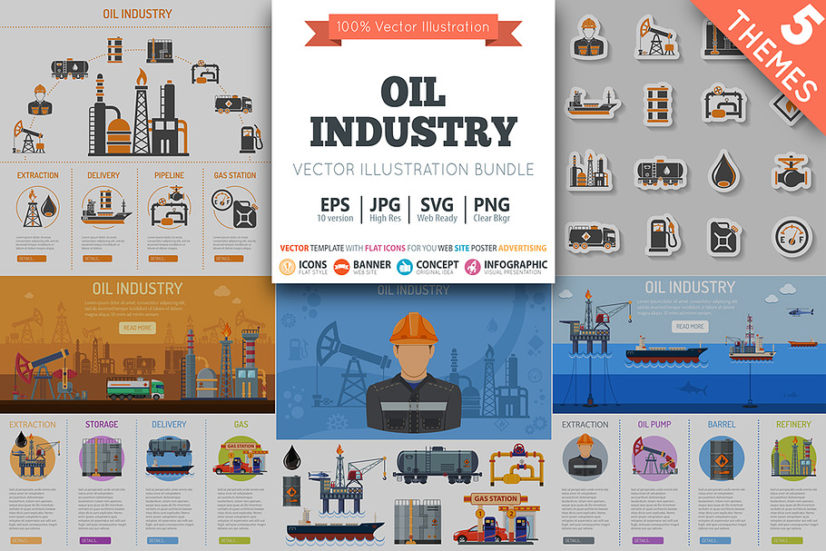 Oil Industry in Illustrations - product preview 8