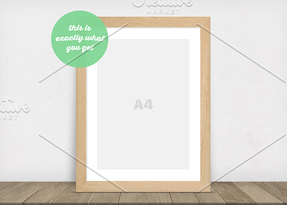Frame Mockup on the Wooden Floor in Print Mockups - product preview 1