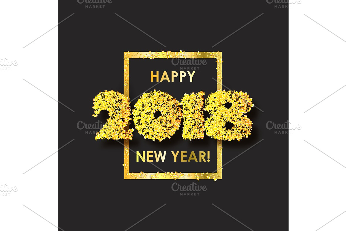 New Year 2018 celebration background with confetti in Objects - product preview 8