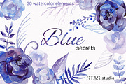30 Watercolor Floral Elements