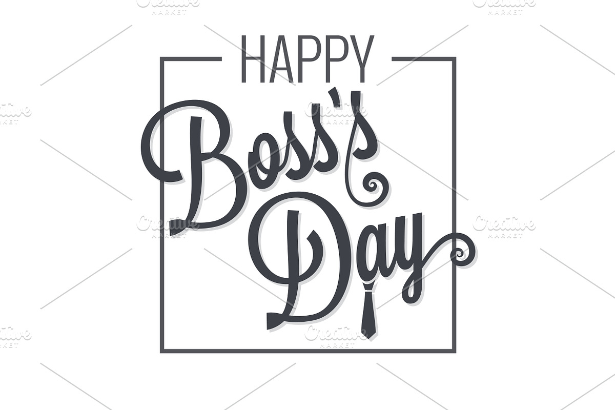 boss day logo lettering in Illustrations - product preview 8