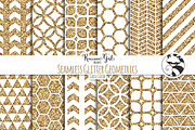 Seamless Glitter Geometrics Gold