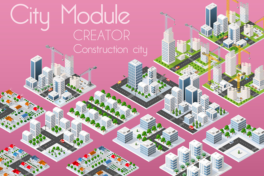 Bundle City module creator in Illustrations - product preview 8