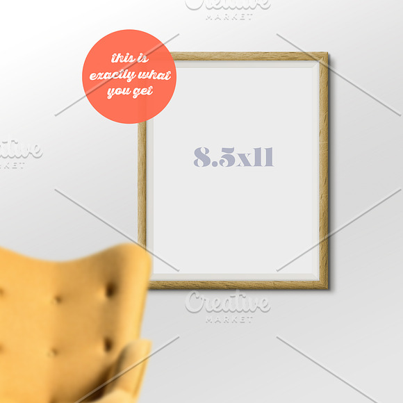 Hanging Wooden Frame Mockup in Print Mockups - product preview 1