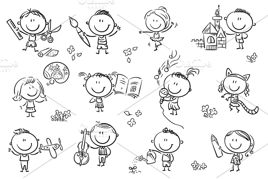 Kids creative activities in Illustrations - product preview 8