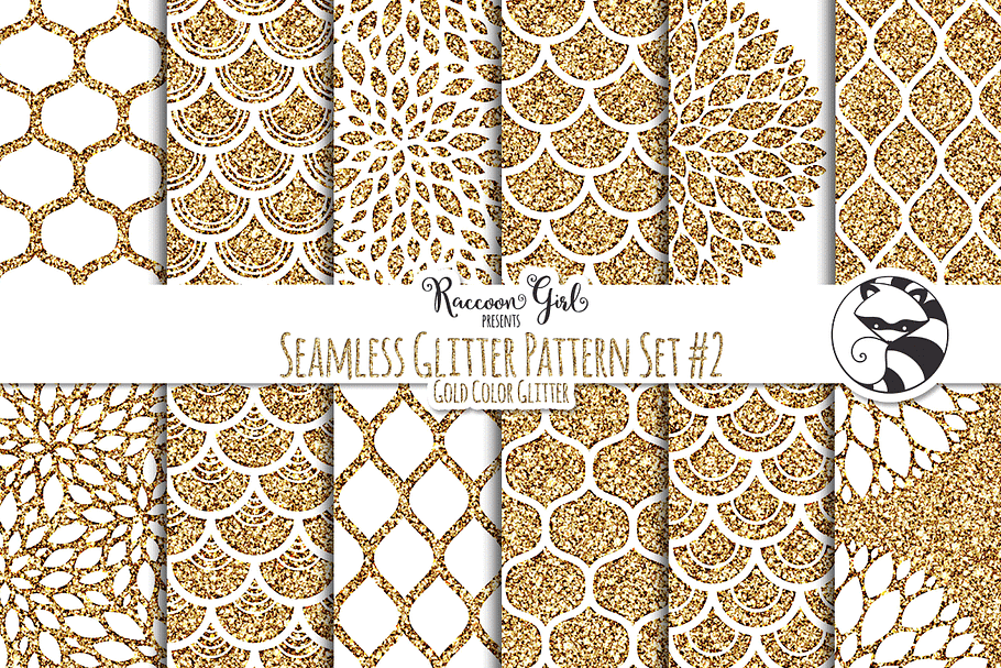 Seamless Glitter Patterns #2 Gold
