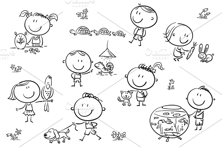Kids and Pets in Illustrations - product preview 8