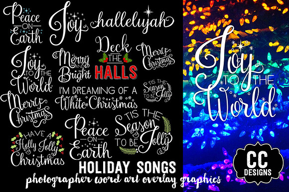 Christmas Holiday Song Word Graphics in Graphics - product preview 2