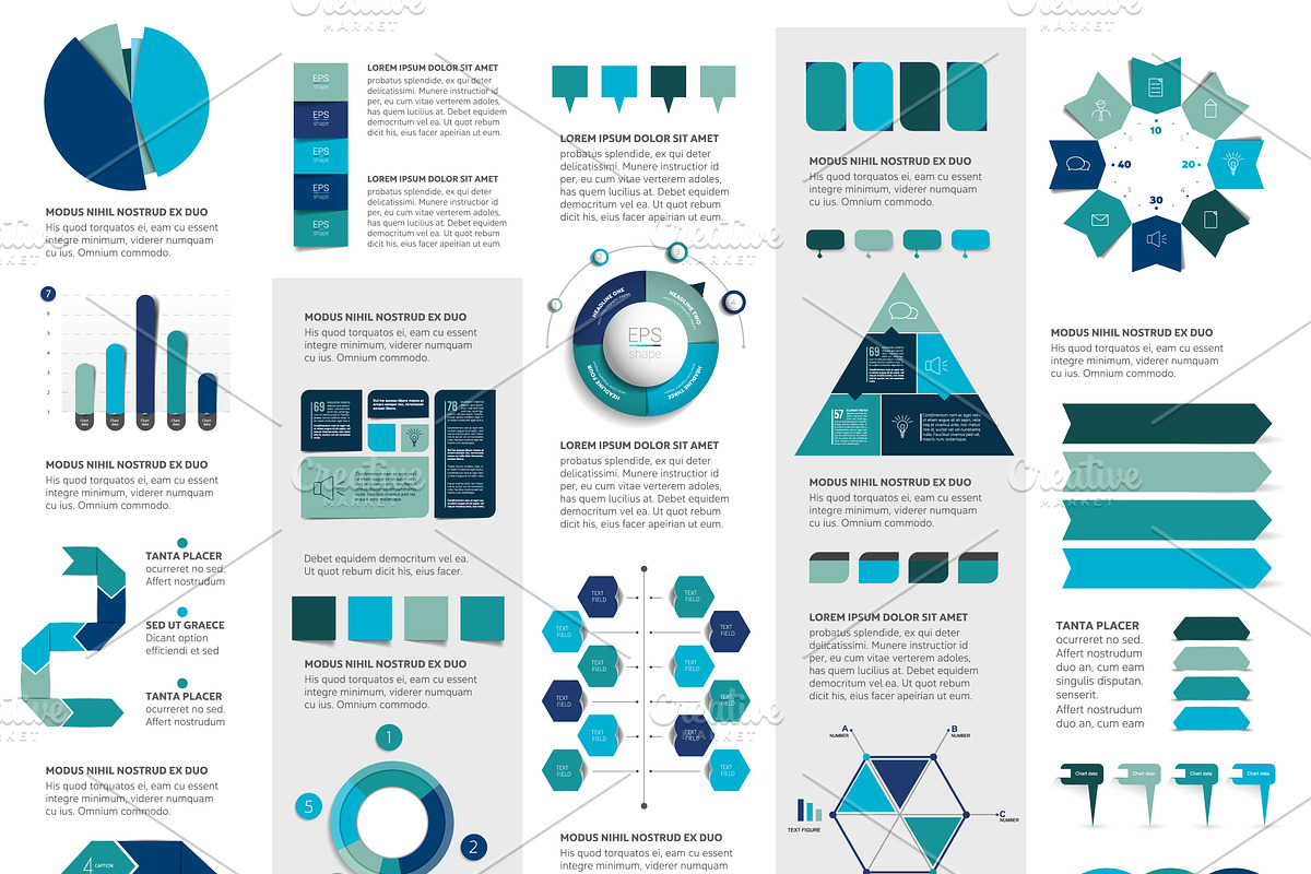 Mega set of infographics in Illustrations - product preview 8