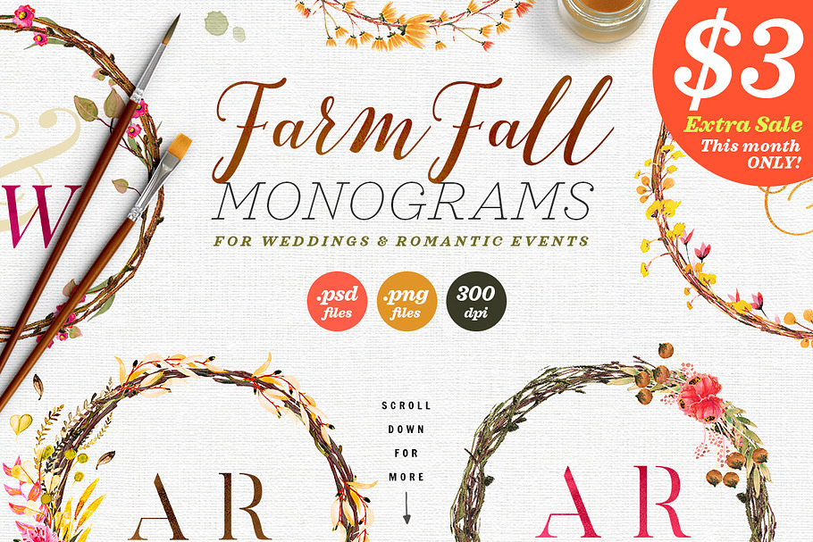 8 Farm Fall Wedding Monograms VIII in Illustrations - product preview 8