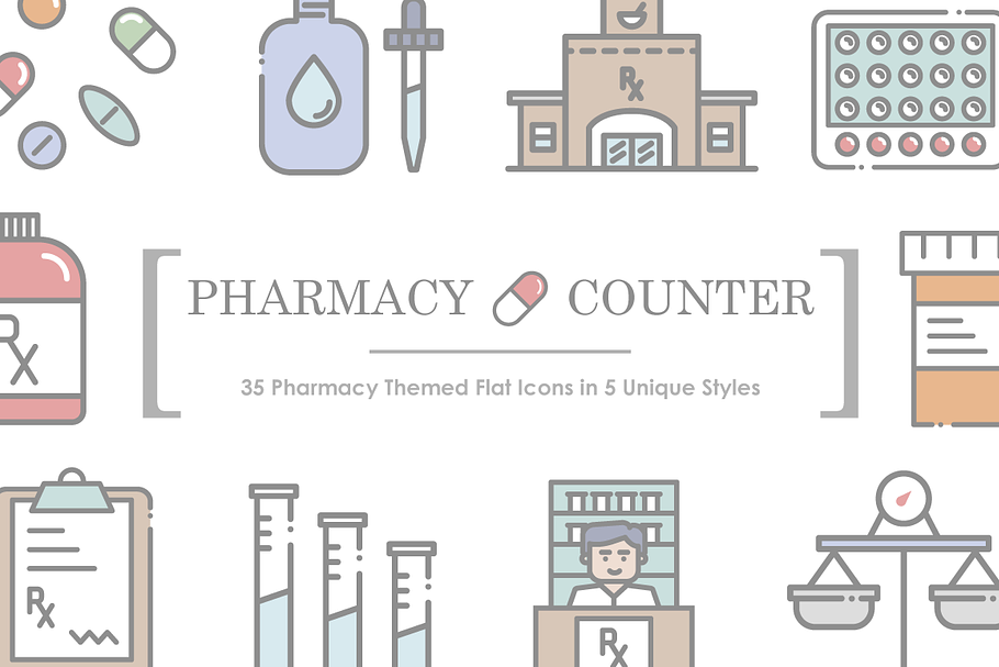 Pharmacy Counter Icon Set in Medical Icons - product preview 8