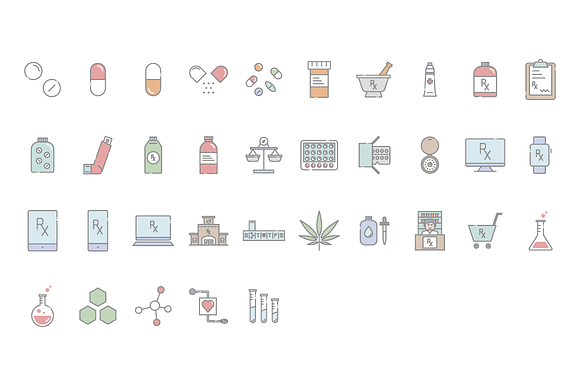 Pharmacy Counter Icon Set in Medical Icons - product preview 3