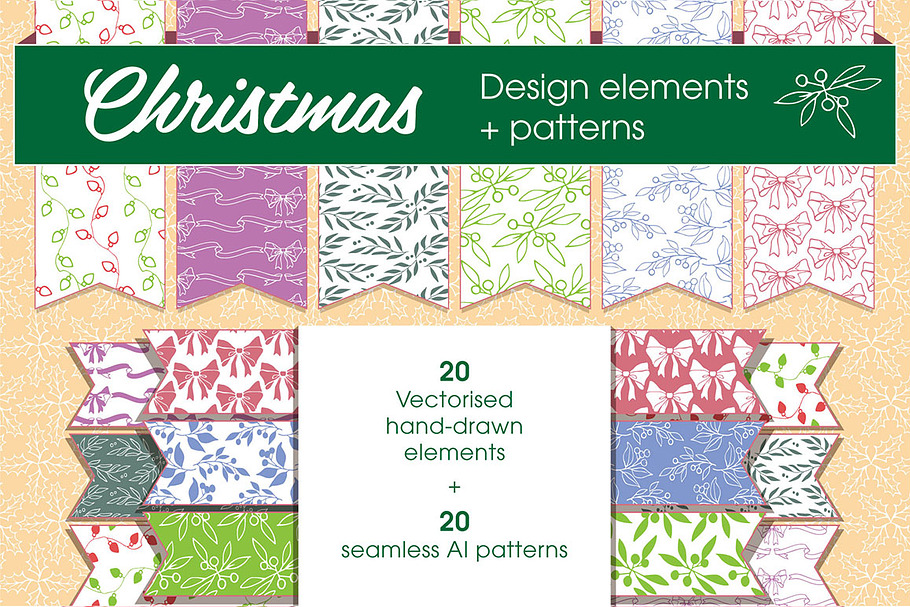 Christmas patterns & elements in Graphics - product preview 8