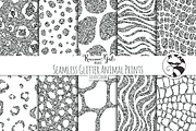 Seamless Glitter Animal Prints Slvr