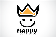Happy Smiley King Logo Template