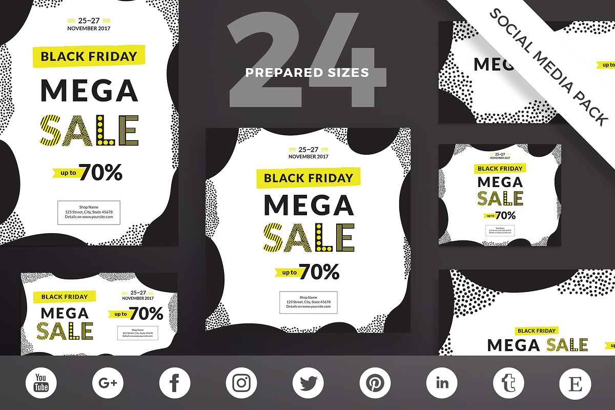 Social Media Pack | Black Friday in Social Media Templates - product preview 8