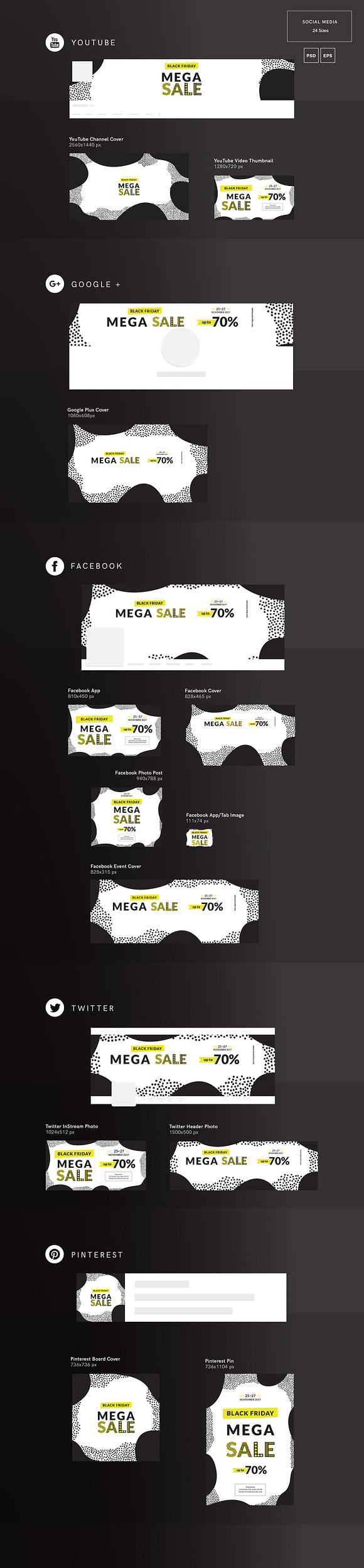 Social Media Pack | Black Friday in Social Media Templates - product preview 1
