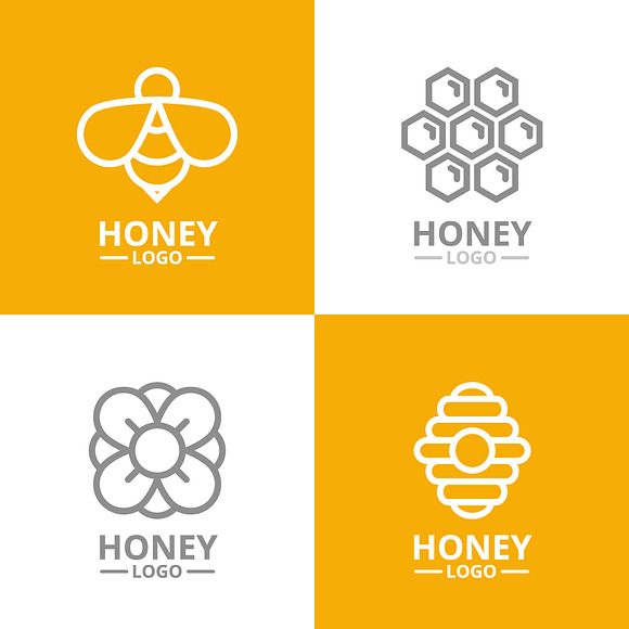 Set of vector honey line icons. Bee, honeycomb, barrel, beekeeper, dipper, jar, flower, beehive, pot, hexagon, beeswax, spoon and more. Editable Stroke. in Graphics - product preview 5