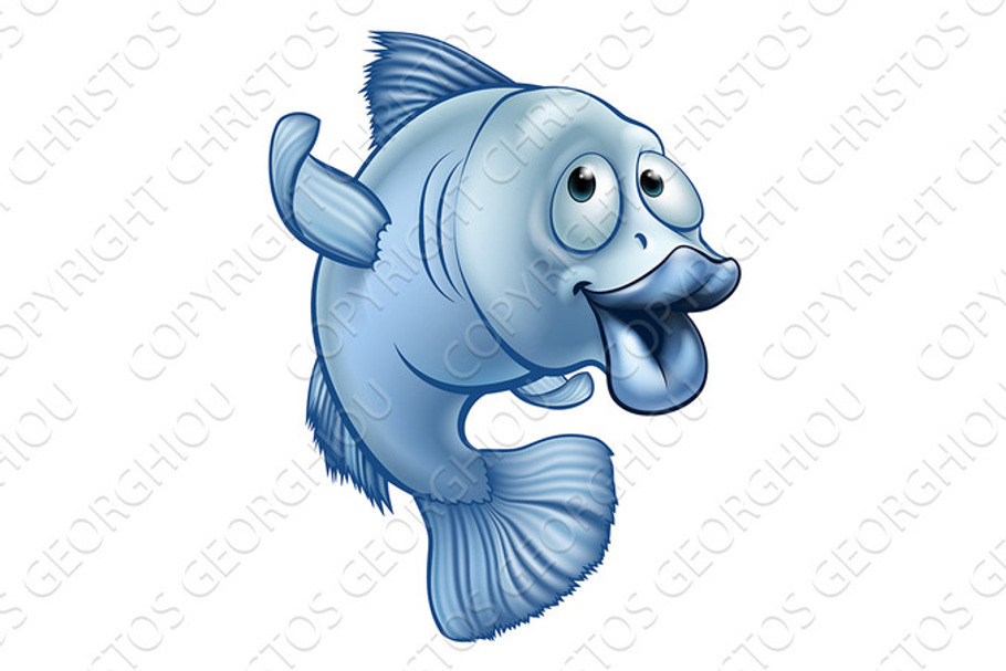 Cartoon Fish Character in Illustrations - product preview 8
