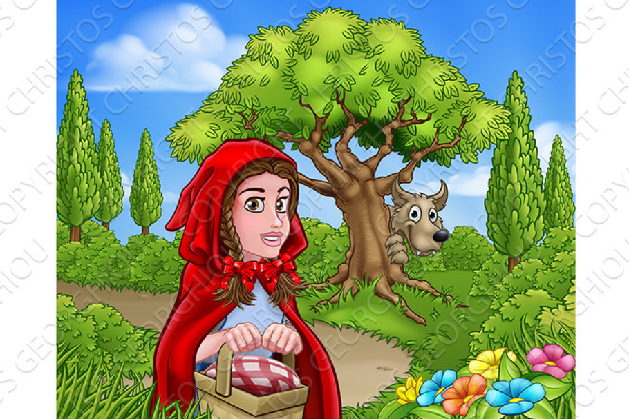 Little Red Riding Hood and Wolf Scene
