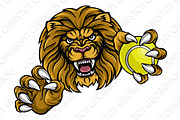 Lion Tennis Ball Sports Mascot