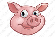Cute Cartoon Pig Character Mascot