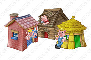 The Three Little Pigs Fairytale Houses